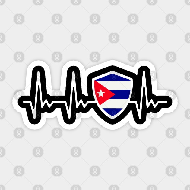 Cuba Heartbeat Proud Cuban Flag Sticker by dyazagita